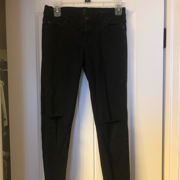 7 for all mankind Black Skinny Jeans - Picture 2 of 5
